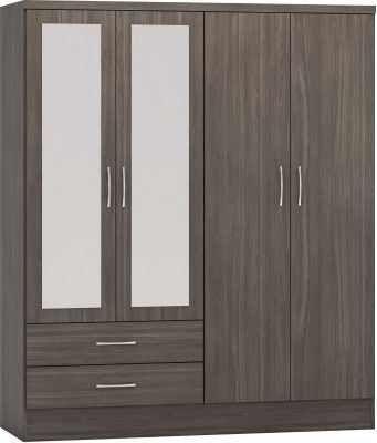 Nevada Black Wood Grain Coloured Bedroom Set